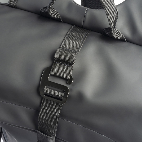 Water-Resistant Soft Pu (15") Backpack - Black