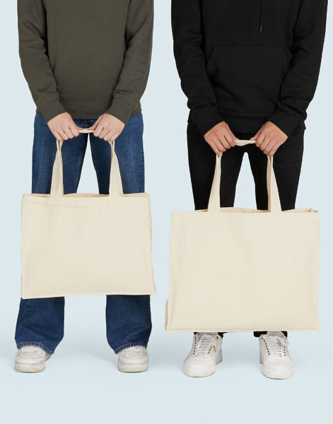 Canvas Wide Shopper With Fold Lh - Black / L (42X32X12CM)