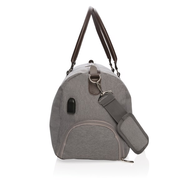 Xd Collection weekend bag, USB A port, 600D polyester - Grey