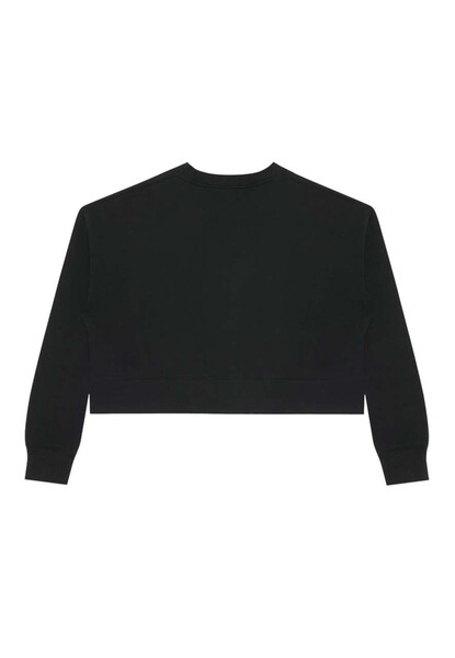 Womens Relaxed Crop Crewneck - Black / XS