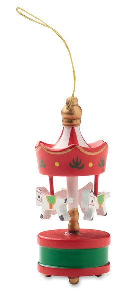 Wooden carousel ornament Whirl - Red
