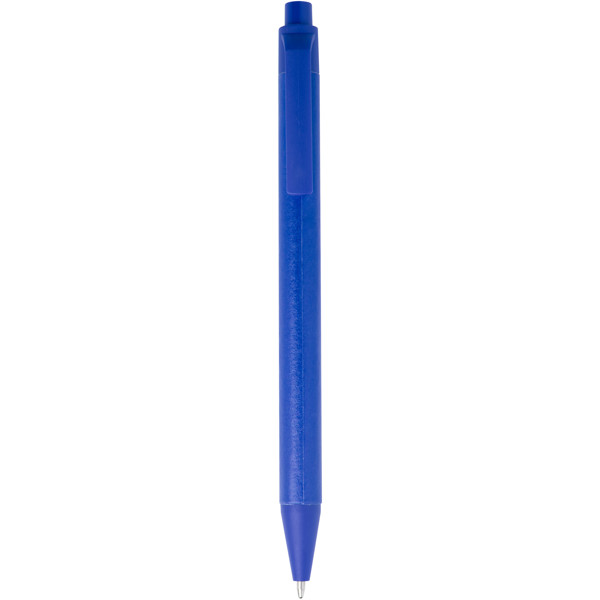 Stylo bille Chartik monochromatique en papier recyclé avec finition mate (encre noire) - Bleu