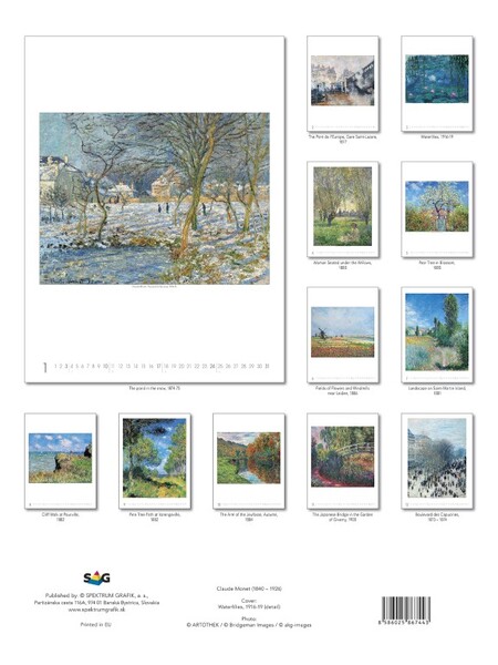 Nástenný Kalendár Claude Monet 2027