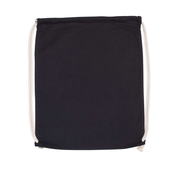Organic Cotton Backpack With Drawstring Carry Handles - Black