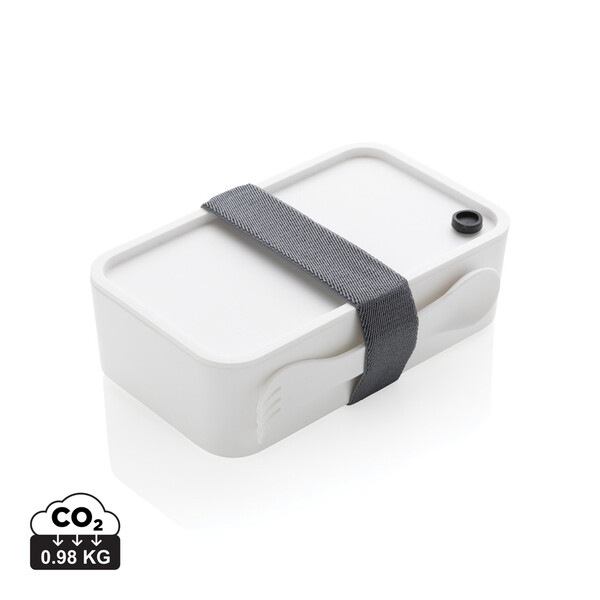PP lunchbox met spork - Wit