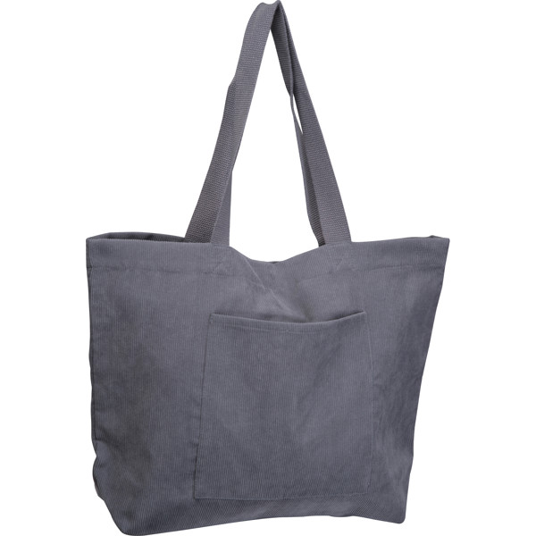 Cord shopper – stylish & durable LIDIA - Silvergrey