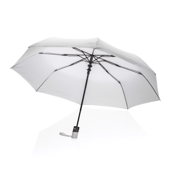 21" Impact AWARE™ RPET 190T mini auto open umbrella - White