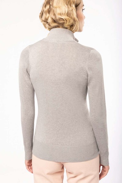 Ladies' Full Zip  Cardigan - Grey Melange / 2XL