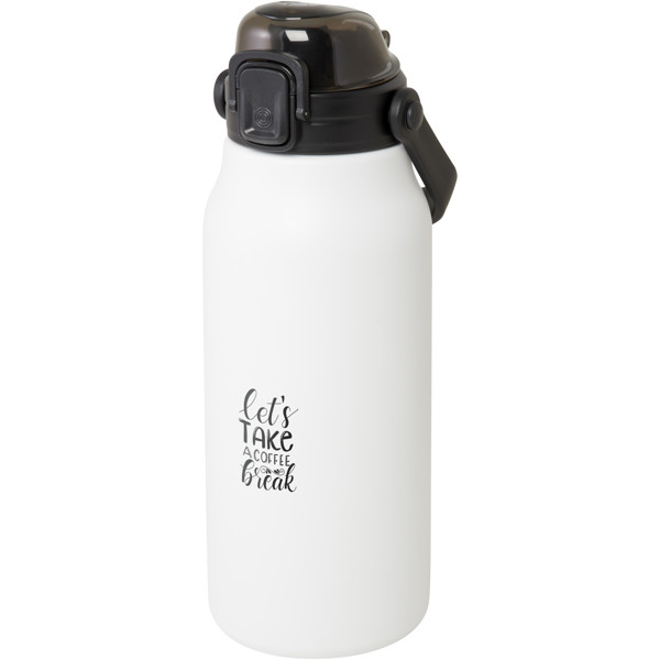 Garrafa com isolamento a vácuo em cobre e aço inoxidável reciclado com certificação RCS de 1600 ml "Vasa" - Branco
