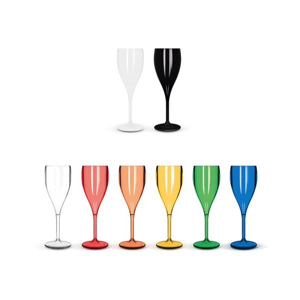 FLUTE A CHAMPAGNE EN PLASTIQUE REUTILISABLE TRITAN® 16 cl RAS BORD - Blanc opaque