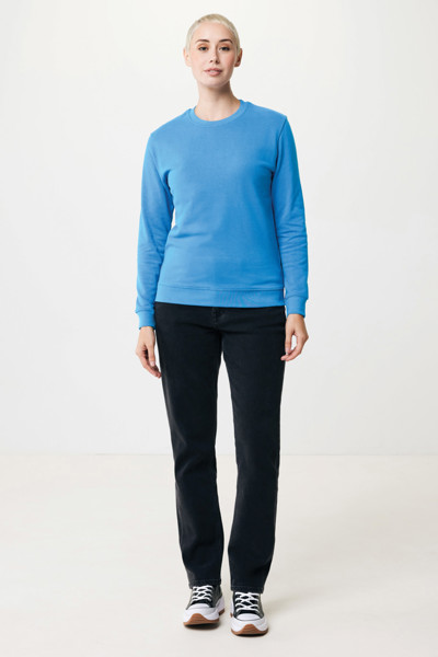 Sweater à col rond en coton recyclé Iqoniq Zion - Tranquil Blue / XL