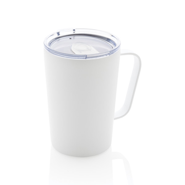 RCS Recycled stainless steel modern vacuum mug with lid - White