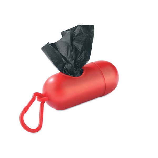 Container for pet bag w/ hook Tedy - Red