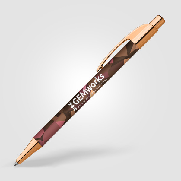 Stylo Lebeau Métallique Executive - Or Rose / Impression 360