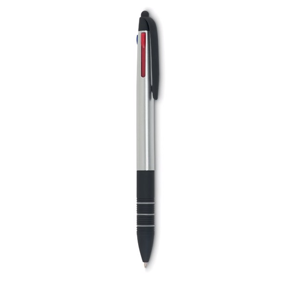 Stylo bille stylet 3 couleurs Multipen - Argent