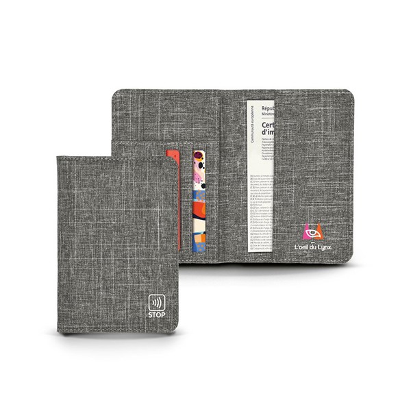 PORTE PASSEPORT, CARTE GRISE, CARTE DE CREDIT AVEC STOP RFID