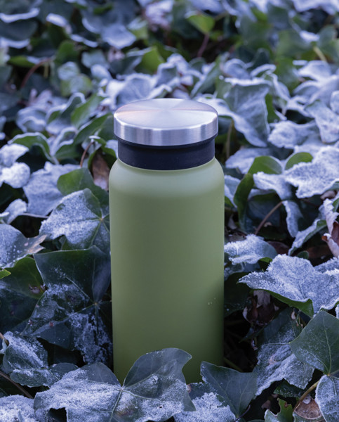 Termo fľaša z RCS recyklovanej ocele 600ml - Zelená