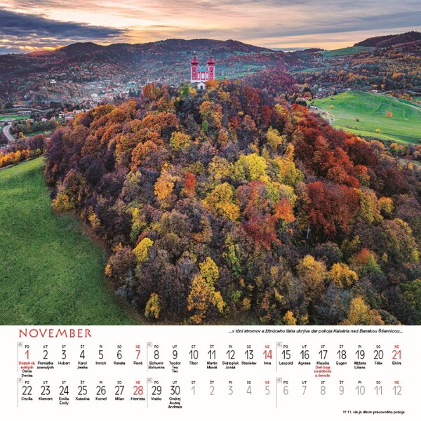 Nástenný Kalendár Slovensko Štvorec 2027
