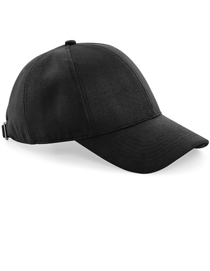 Faux Suede 6 Panel Cap - Black / One Size