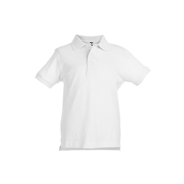 THC ADAM KIDS WH. Kids short-sleeved 100% cotton piqué polo shirt unisex). White - White / 8