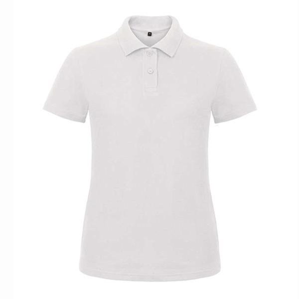 Polo Piqué B&C Id.001 Women 180G - 100% Algodão (Investindo Em Better Cotton) - Branco / XS