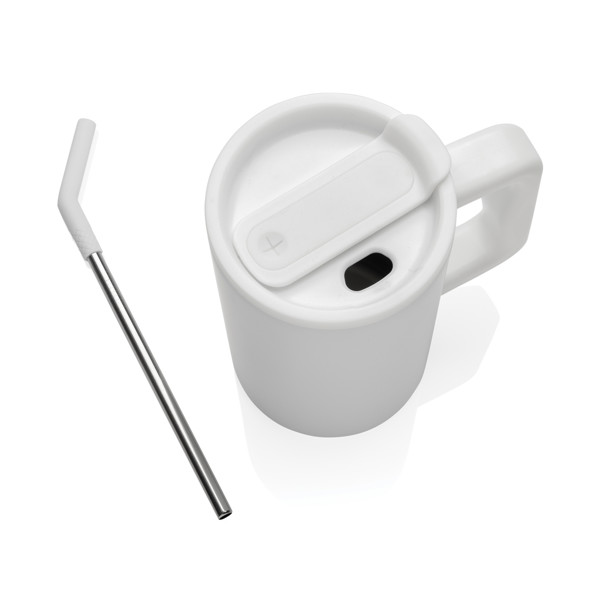 Cube RCS certified recycled steel mug 800ml - White