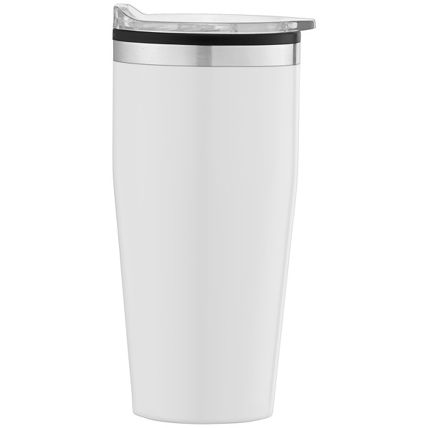 Jasper - Gobelet en acier inoxydable de 530 ml avec intérieur en plastique - Blanc / Sérigraphie
