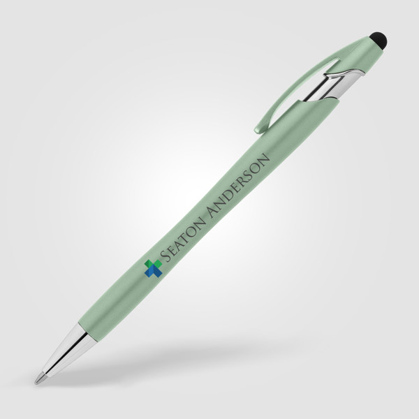 Stylo recyclé La Jolla avec stylet + encre anti-fraude - Sarcelle / Jet d’encre 4 couleurs