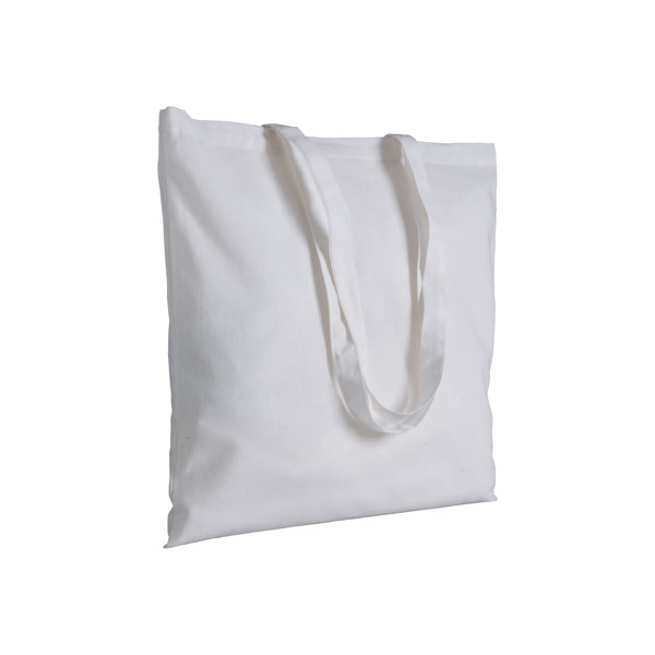 Plain-Coloured Shopper Bag In 140 G/M2 Recycled Cotton. Grs Certified - White