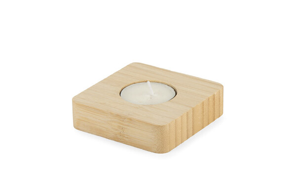 Bamboo candle holder with tealight LUMOS