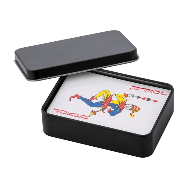 Playing card set Nathan | Metal tin - black