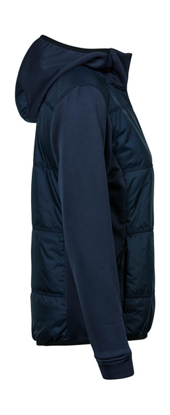 Womens Hybrid-Stretch Hooded Jacket - Deep Green / Black / 3XL