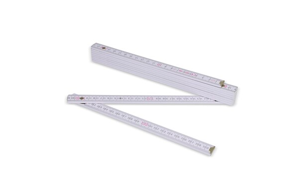Règle pliante en bois 2m premium peinte - Blanc