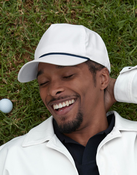 Rope Detail Golf Cap - White / Navy / ONE SIZE