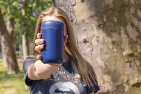 Mug isotherme en acier inoxydable recyclé certifié RCS Brew - Bleu
