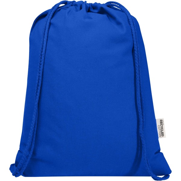 Sac de 5 L avec cordon Oregon Blend en coton recyclé 140 g/m² certifié GRS - Bleu royal