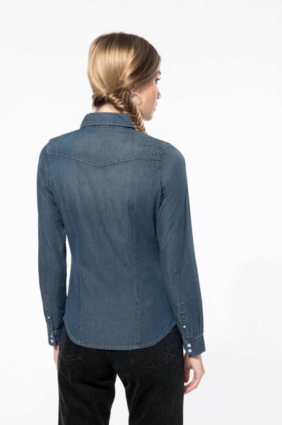Ladies' Long-Sleeved Denim Shirt - XS