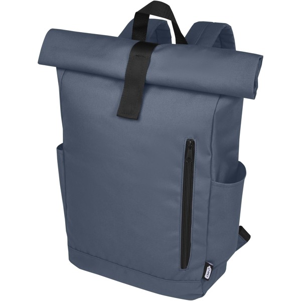 Sac à dos Byron de 18 L en RPET GRS 15,6" avec dessus enroulable - Bleu hale