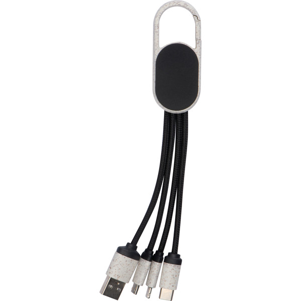 3 in 1 wheatstraw charging cable CARMEN - Beige