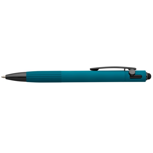 Saga Recycled Aluminium Bolt Action Stylus Pen - Teal / Laser
