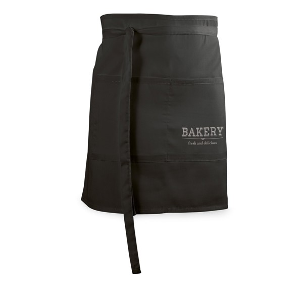 ROSEMARY. Tablier de bar en coton et polyester (150 g/m²) - Noir