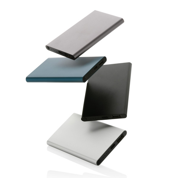 Xd Collection powerbank 4000 mAh, tip C, ploščat dizajn - Silver
