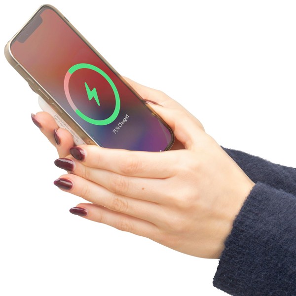 Recycled ABS wireless charger powerbank Miren - White