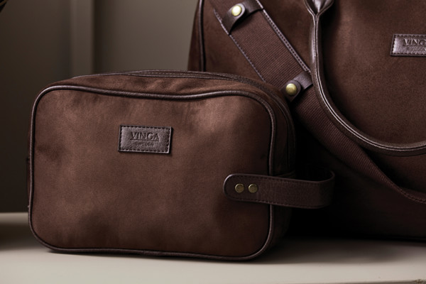 Vinga Hunton washbag polyester, 260x180x100 mm - Brown