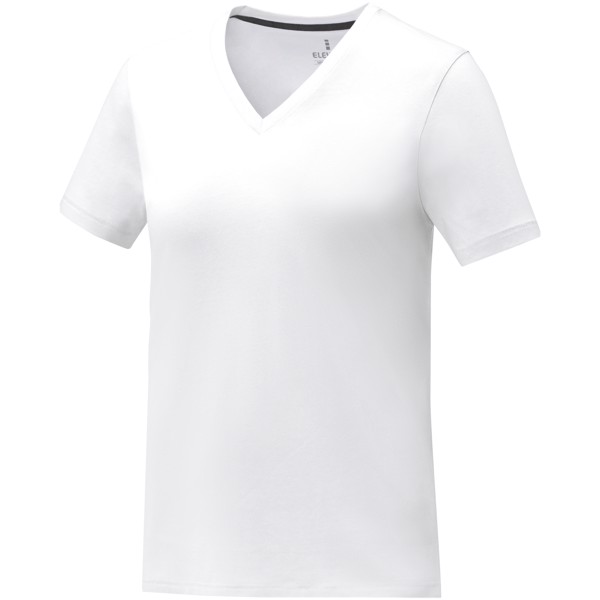 Dámské tričko s krátkým rukávem a výstřihem do V Somoto - Bílá / XXL