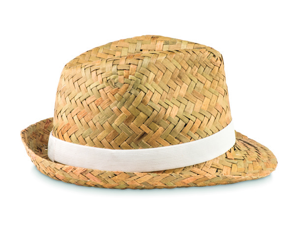 Cappello in paglia naturale Montevideo - Bianco