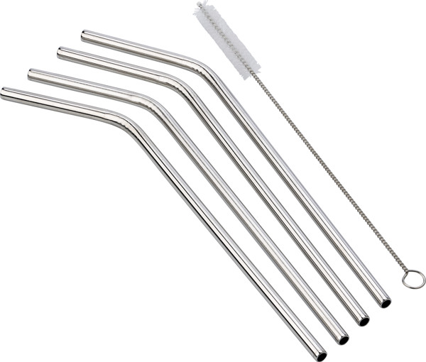 Conjunto de 4 palhinhas de aço inoxidável Rudy
