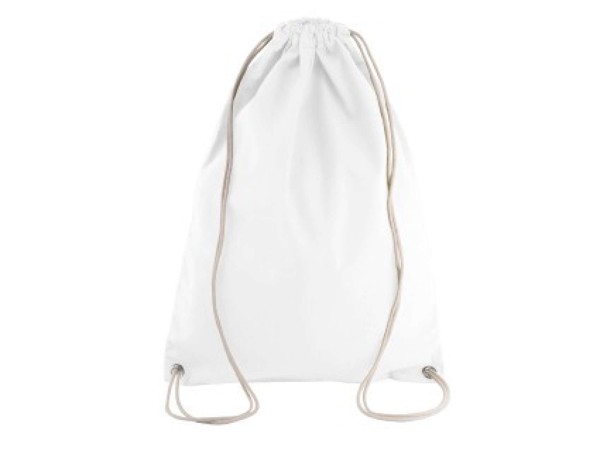 Cotton Drawstring Backpack - White