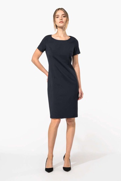Short-Sleeved Dress - Black / 36