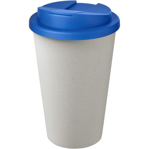 Gobelet Americano® Eco recyclé de 350ml avec couvercle anti-déversement - Bleu minéral / Blanc